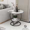 Bàn Góc Sofa Mặt Đá Chân Sắt Sơn Đen Hình Trái Tim - BT154.2