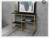Bàn Console Nhiều Tầng Đá Đen Chân Sắt Vàng - BTT106.4