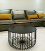 Bàn Trà Sofa Tròn Sắt Sơn Đen Hiện Đại - BT71B