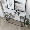 Bàn Console Mặt Đá Màu Trắng Chân Sắt Sơn Đen- BTT97B