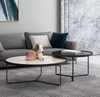 Bộ Đôi Bàn Trà Sofa Tròn Mặt Kính Chân Sắt Kiểu Sơn Đen - BT67A