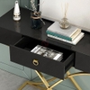Bàn Console Màu Đen Chân Inox Xi Mạ Màu Vàng Hiện Đại Cao Cấp - BTT92A