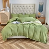 Bộ Chăn Ga Gối Cotton Tici  Viền Bèo Màu Xanh Lá - CTTC06