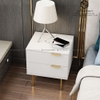 Tab Đầu Giường 2 Hộc Kéo Màu Trắng Chân Sắt Sơn Vàng - TĐG44