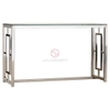 Bàn Console Mặt Kính Trong Chân Inox Mạ Pvd Kiểu Hiện Đại Cao Cấp - BTT09G