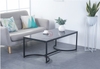 Bàn Trà Sofa Chữ Nhật Mặt Đá Đen Chân Sắt Sơn Đen - BT10.2