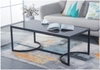 Bàn Trà Sofa Chữ Nhật Mặt Đá Đen Chân Sắt Sơn Đen - BT10.2