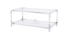 Bàn Trà Sofa Chữ Nhật Mặt Kính Trong Chân Inox Mạ Pvd Màu Vàng Cao Cấp - BT21C