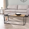 Bàn Trà Sofa Chữ Nhật Mặt Gỗ Chân Sắt Nan Sơn Đen Cao Cấp - BT52E