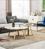Bàn Góc Sofa Hình Vuông Mặt Kính Đen Chân Inox Mạ Pvd Màu Vàng Cao Cấp