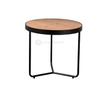 Bàn Trà Sofa Tròn Mặt Gỗ Chân Sắt Kiểu Sơn Đen
