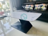 Bàn Trà Chữ Nhật Mặt Đá Trắng Chân Sắt Sơn Đen - Giá Tốt