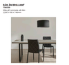 Bàn Ăn Chữ Nhật Brilliant Màu Gỗ Laminate, Chân Sắt Đen - TD022D
