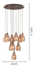 ĐÈN THẢ TRẦN THỦY TINH MÀU NÂU CAO CẤP / 39509-SIRACUSA