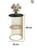 Bàn Góc Sofa Mặt Đá Đen Chân Sắt Sơn Vàng - BT201.2