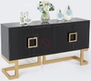 Tủ Console 4 Cánh Mở Màu Đen Chân Inox Xi Mạ Màu Vàng Hiện Đại Cao Cấp - BTT54