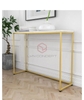 Bàn Console Mặt Đá Trắng Chân Sắt Sơn Nhũ Vàng Đơn Giản - BTT01L