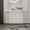 Bàn Console Mặt Đá Trắng Chân Sắt Sơn Nhũ Vàng Đơn Giản - BTT01L