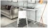 Bàn Console Mặt Đá Trắng Chân Sắt Sơn Trắng Đơn Giản - BTT01M