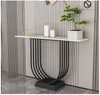 Bàn Console Cầu Vồng Mặt Bàn Đá Trắng Chân Sắt Đen - BTT111.3