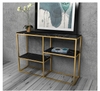 Bàn Console Nhiều Tầng Đá Đen Chân Sắt Vàng - BTT106.4