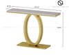 Bàn Console Chân Uốn Tròn Mặt Đá Trắng Chân Sắt Vàng - BTT112.1