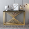 Bàn Console Adele Mặt Đá Đen Chân Sắt Sơn Màu Nhũ Vàng - BTT25D
