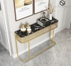Bàn Console Mirza Đá Đen Chân Sắt Vàng - BTT114.2