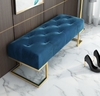 Ghế Ngồi Mang Giày Màu Xanh Dương Chân Sắt Vàng - GMG05B.1