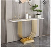 Bàn Console Cầu Vồng Mặt Đá Trắng Chân Sắt Vàng - BTT111.1