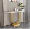 Bàn Console Cầu Vồng Mặt Đá Trắng Chân Sắt Vàng - BTT111.1