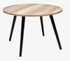 Bàn Ăn Tròn Atwood Mặt Gỗ Melamine, Chân Gỗ Sơn Đen - TD028R