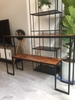 Bàn Console Chân Sắt Mặt Gỗ 2 Tầng Trang Trí -BTT02