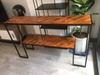 Bàn Console Chân Sắt Mặt Gỗ 2 Tầng Trang Trí -BTT02