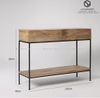 Bàn Console Mặt Bàn Gỗ Chân Sắt Vintage - BTT04