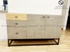Tủ Console 2 Cánh Mở 3 Hộc Kéo Gỗ Giả Bê Tông