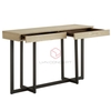 Bàn Console Mặt Bàn Gỗ Chân Sắt Sơn Đen Vintage - BTT74A