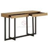 Bàn Console Mặt Bàn Gỗ Chân Sắt Sơn Đen Vintage - BTT74B
