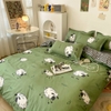 Bộ Chăn Ga Gối 5 Món Cotton Poly Hàn Quốc In Hình Còn Cừu Trắng Phối Màu Xanh - CP08