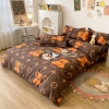 Bộ Chăn Ga Gối 5 Món Cotton Poly Hàn Quốc In Hình Con Gấu Phối Nền Màu Nâu - CP11