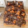 Bộ Chăn Ga Gối 5 Món Cotton Poly Hàn Quốc In Hình Con Gấu Phối Nền Màu Nâu - CP11