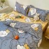 Bộ Chăn Ga Gối 5 Món Cotton Poly Hàn Quốc In Hình Mặt Gấu Phối Nền Màu Vàng Xanh- CP29