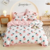 Bộ Chăn Ga Gối 5 Món Cotton Poly Hàn Quốc In Hình Trái Thơm Phối Trên Nền Màu Trắng Hồng - CP34