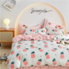 Bộ Chăn Ga Gối 5 Món Cotton Poly Hàn Quốc In Hình Trái Thơm Phối Trên Nền Màu Trắng Hồng - CP34