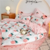 Bộ Chăn Ga Gối 5 Món Cotton Poly Hàn Quốc In Hình Trái Thơm Phối Trên Nền Màu Trắng Hồng - CP34