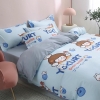 Bộ Chăn Ga Gối 5 Món Cotton Poly Hàn Quốc In Hình Cô Gái Phối Trên Nền Màu Xanh - CP40