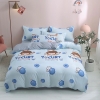 Bộ Chăn Ga Gối 5 Món Cotton Poly Hàn Quốc In Hình Cô Gái Phối Trên Nền Màu Xanh - CP40