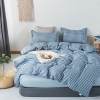 Bộ Chăn Ga Gối 5 Món Cotton Poly Hàn Quốc In Hình Caro Trắng Phối Trên Nền Màu Xanh - CP45
