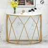 Bàn Console Sunmi Đá Trắng Chân Sắt Vàng - BTT105.2