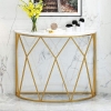 Bàn Console Sunmi Đá Trắng Chân Sắt Vàng - BTT105.2